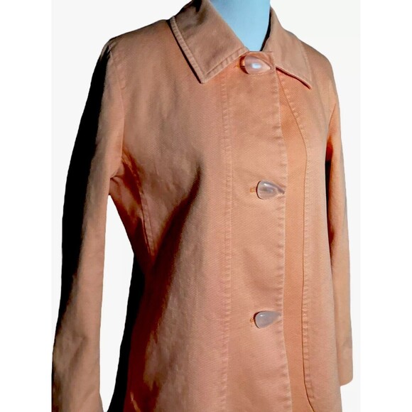 Bill Blass Signature Women’s 10 Pale Orange Coat - Cotton VTG Frosted Buttons